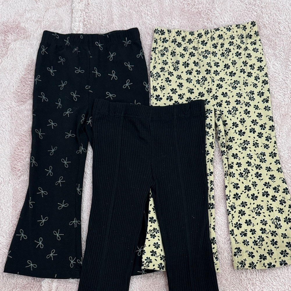 Nicole Miller Kids Leggings Set - Black and Cream Floral